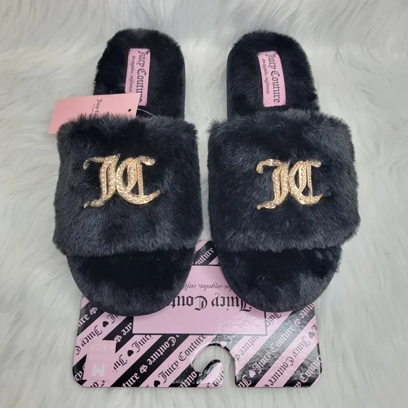 Juicy Couture Faux Fur Slides Slippers. - Picture 3 of 5